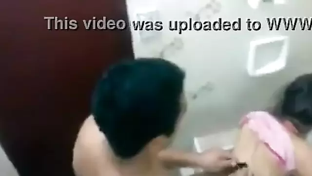 Turk fucks girlfriend on doggy style in toilet